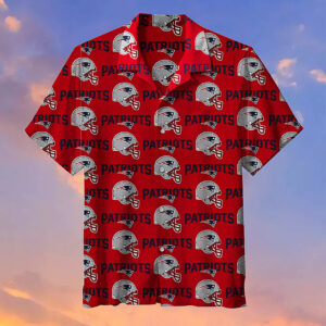 New England Patriots Red Hawaiian Shirt 3D All Over Print, Men, Women, Unisex, Model 446