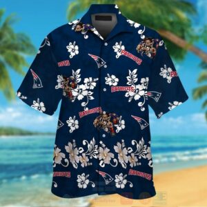 Best Nfl New England Patriots Dark Navy Hiibscus Hawaii Shirt