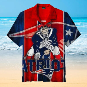 New England Patriots Hawaiian Shirt 3D All Over Print, Men, Women, Unisex, Model 444