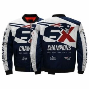 Nfl New England Patriots 6X Super Bowl Championship Bomber Jacket