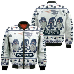 Christmas Gnomes New England Patriots Ugly Sweatshirt Christmas 3D Bomber Jacket Model 1310