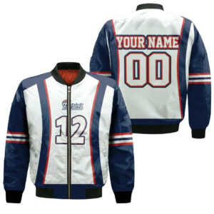 New England Patriots Tom Brady 12 Football Fans 3D Personalized Bomber Jacket Model 4093