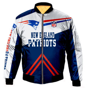 New England Patriots Fans Bomber Jacket Men Women Cotton-Padded Air Force One Flight Jacket Unisex Coat